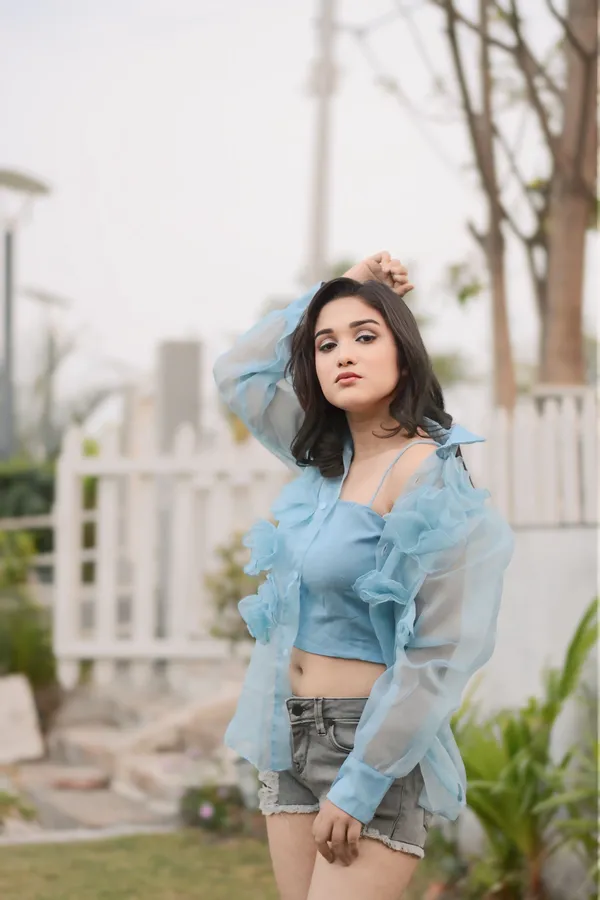 Ice_Blue_Button_Up_Shirt_With_Free_Inner_For_Women