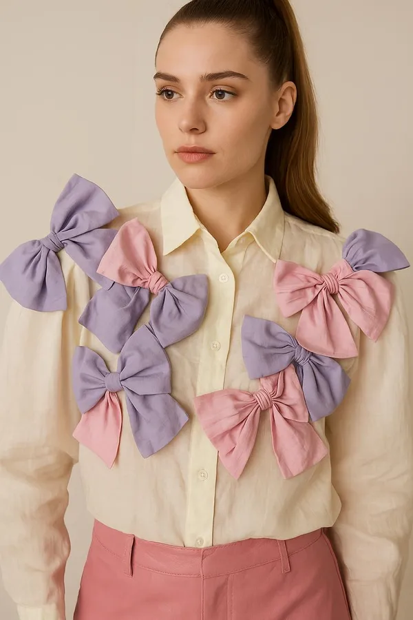 Trendy_White_Bow_Detail_Embossed_Shirt_for_Women