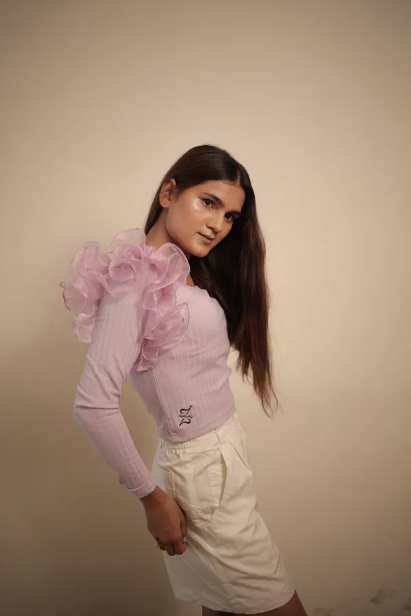 Lavender_Ribbed_Ruffle_Long_Sleeve_Top_For_Women