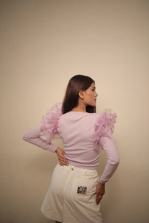 Lavender_Ribbed_Ruffle_Long_Sleeve_Top_For_Women