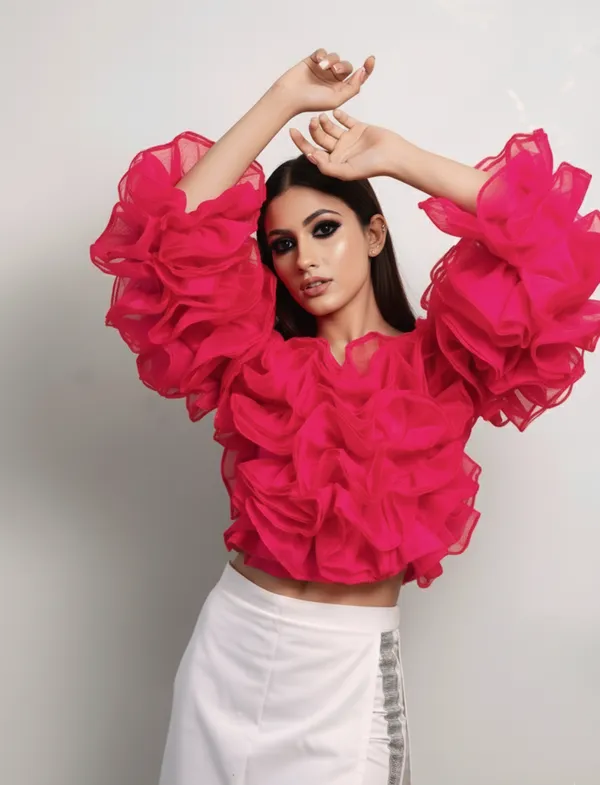 Trendy_Hot_Pink_Ruffle_Edge_Crop_Top_?_Statement_Piece_for_Women
