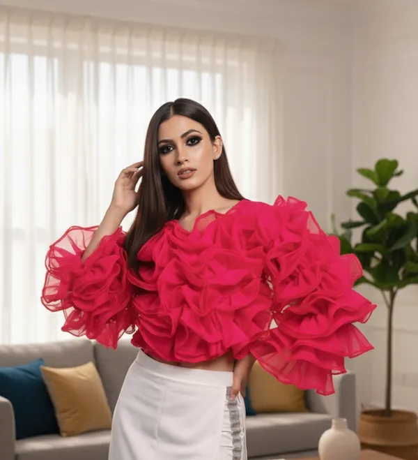 Trendy_Hot_Pink_Ruffle_Edge_Crop_Top_?_Statement_Piece_for_Women