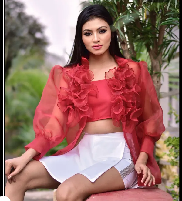 Cherry_Red_Buttonup_Shirt_With_Free_Inner_For_Women