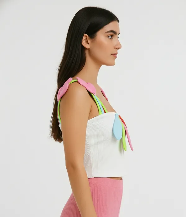 Half_Colourfull_flower_embossed_tank_top