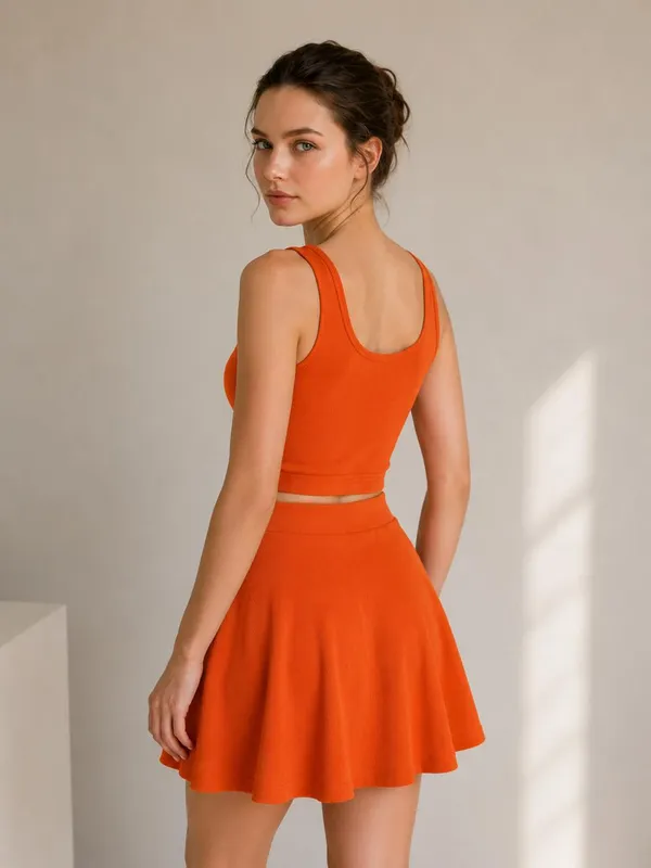 Orange_flower_embossed_co-ords