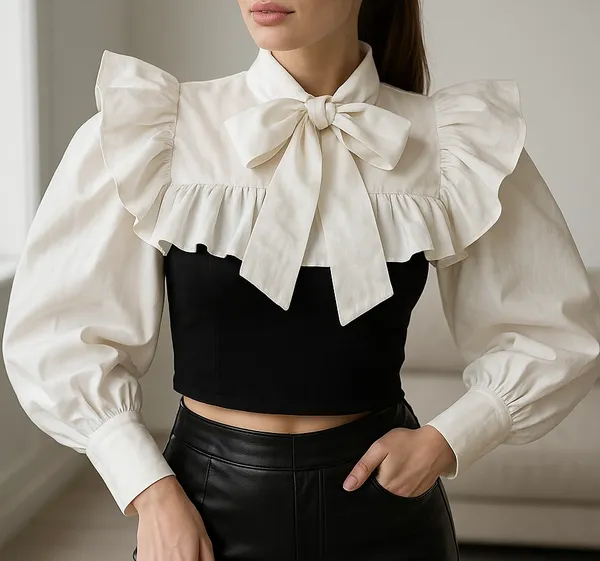 Black_And_White_Combined_Knitted_Crop_Top_For_Women