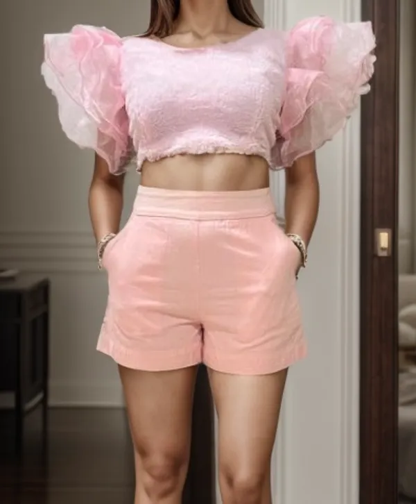 Piggy_Pink_Far_With_Ruffle_Sleeves_Crop_Top_For_Women