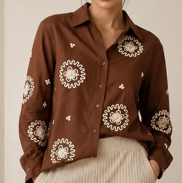 brown_shirt_embroidered__with_pearl_detailing_
