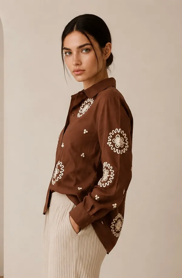 brown_shirt_embroidered__with_pearl_detailing_