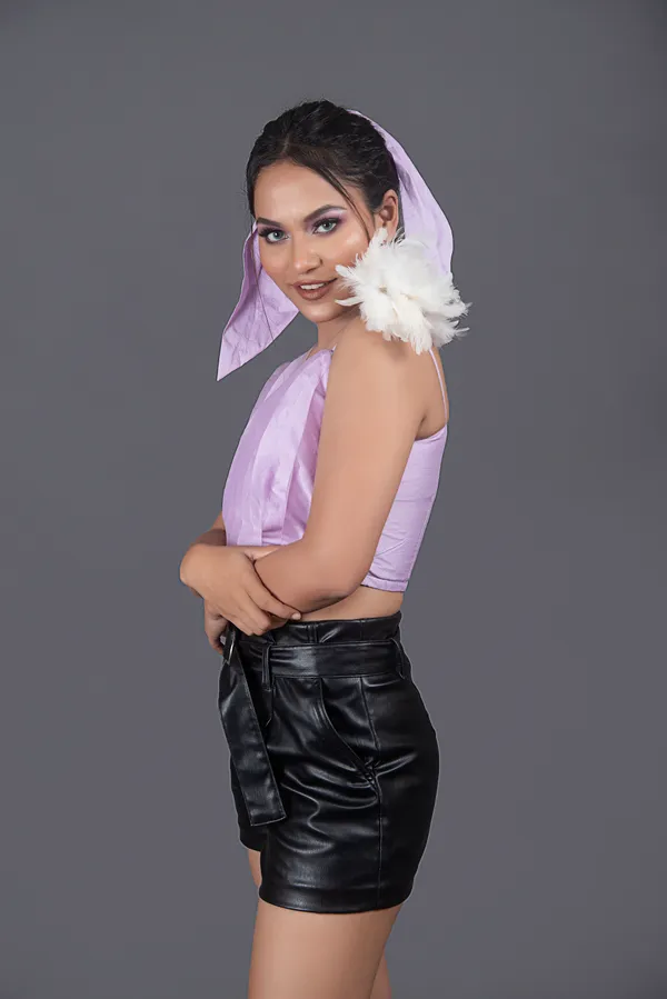 Lavender_Feather_Draped_Crop_Top_For_Women