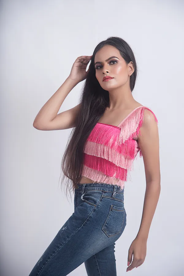 Trendy_Pink_Layered_Fringes_Crop_Top_for_Women