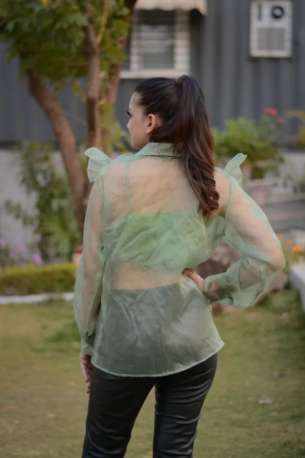 Mint_Green_Embossed_Flower_Shirt_With_Inner_For_Women