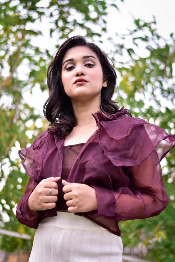 Wine_Ruffle_Crop_Shirt_With_Free_Inner_For_Women
