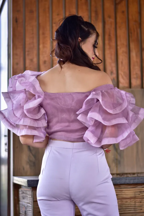Lavender_Pure_Orgenza_Ruffle_Sleeves_Lavender_Crop_Top_For_Women