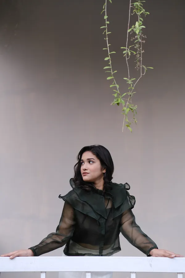 Dark_Green_Crop_Buttonup_Shirt_With_Inner_For_Women