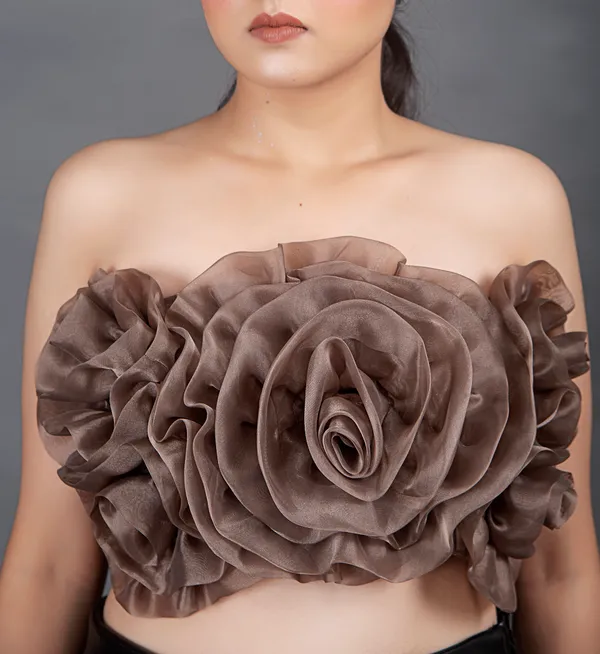 Trendy_Rose_Brown_Flower_Embellished_Tube_Top_for_Women