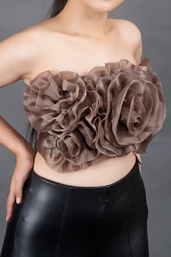 Trendy_Rose_Brown_Flower_Embellished_Tube_Top_for_Women