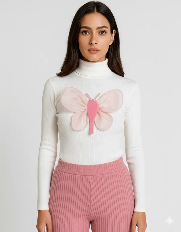 Baby_pink_butterfly_embossed_on_white_turttle_neck