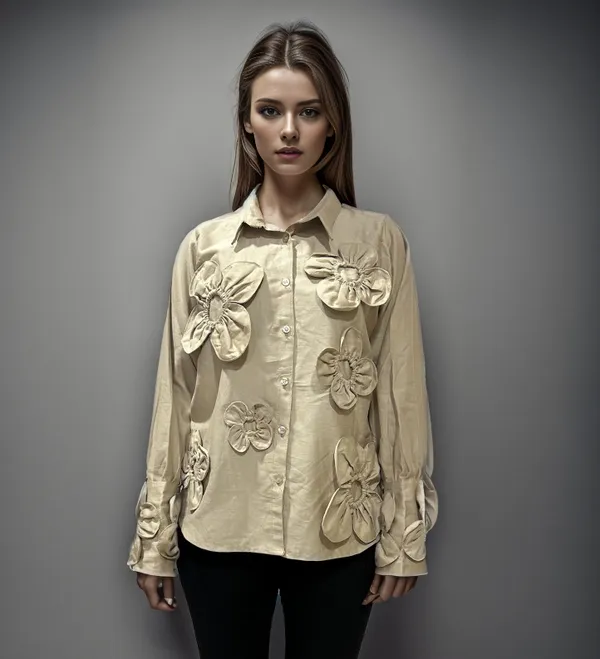 Nude_Embossed_All_Over_Flower_Shirt_Top_For_Women