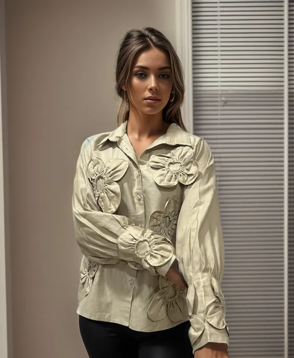 Nude_Embossed_All_Over_Flower_Shirt_Top_For_Women