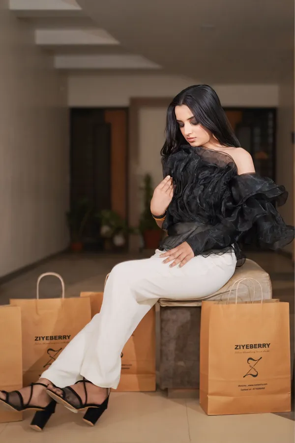 Black_One_Shoulder_Full_Ruffle_Crop_Top_For_Women