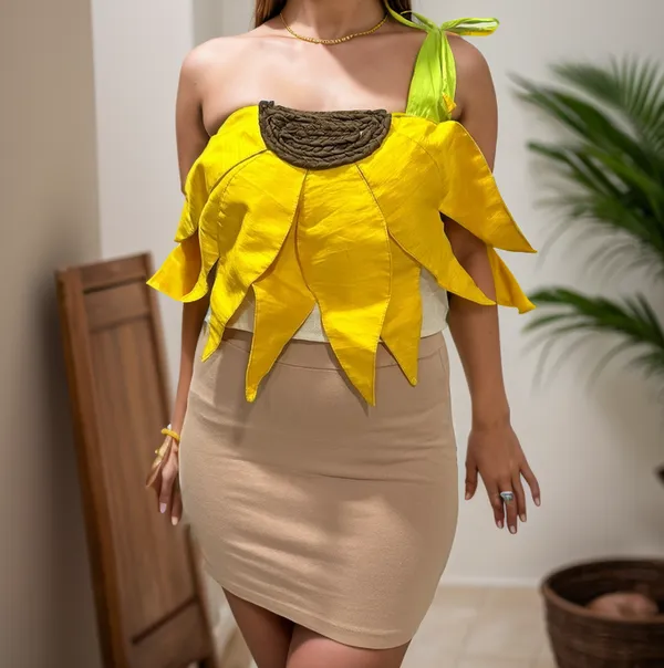 One_Shoulder_Sun_Flower_Crop_Top_For_Women