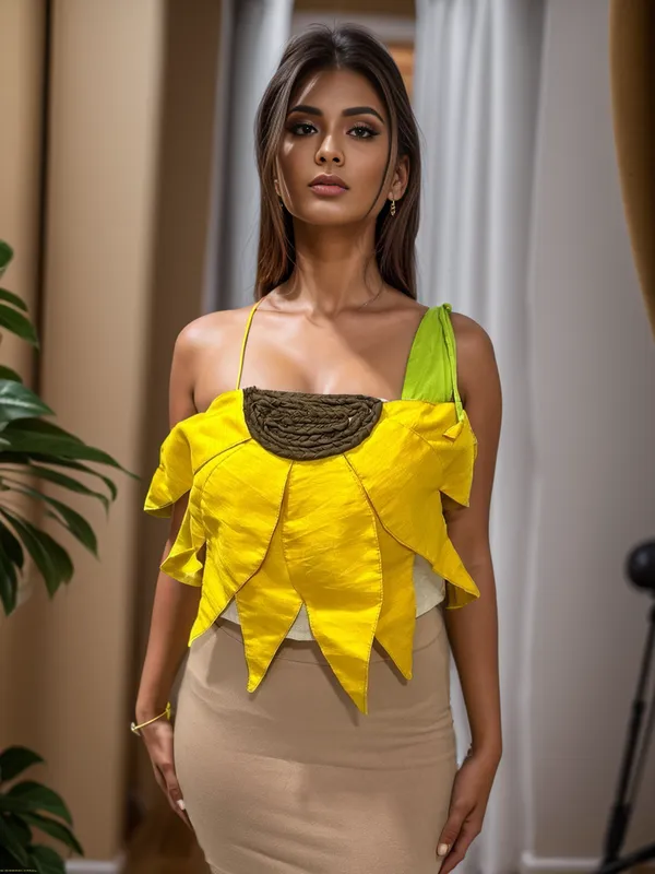 One_Shoulder_Sun_Flower_Crop_Top_For_Women