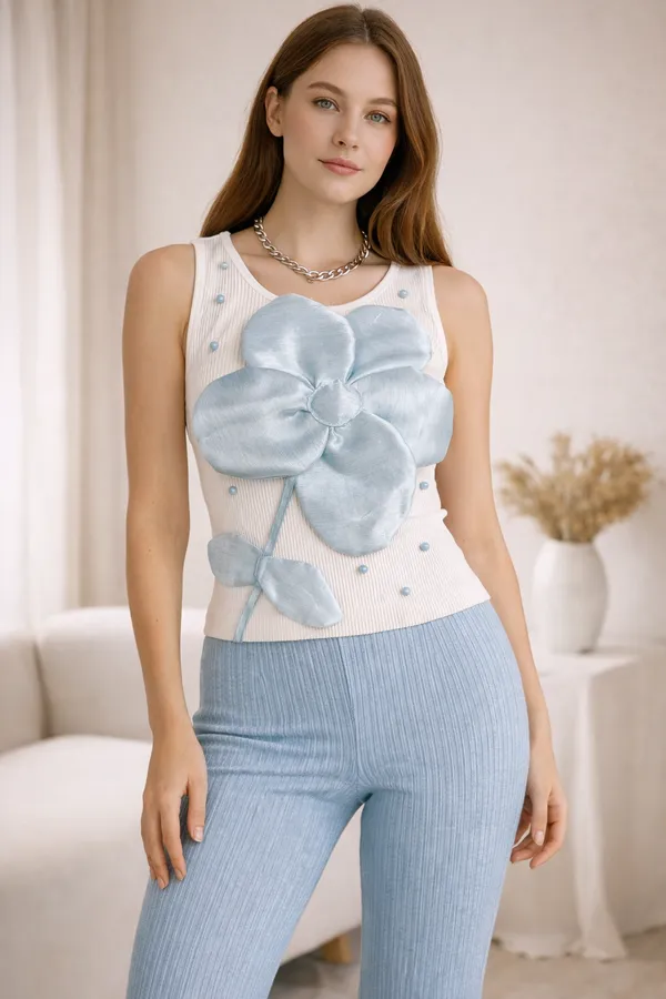 Ice_blue_and_white_pearl_with_big_flower_embossed_tank_top