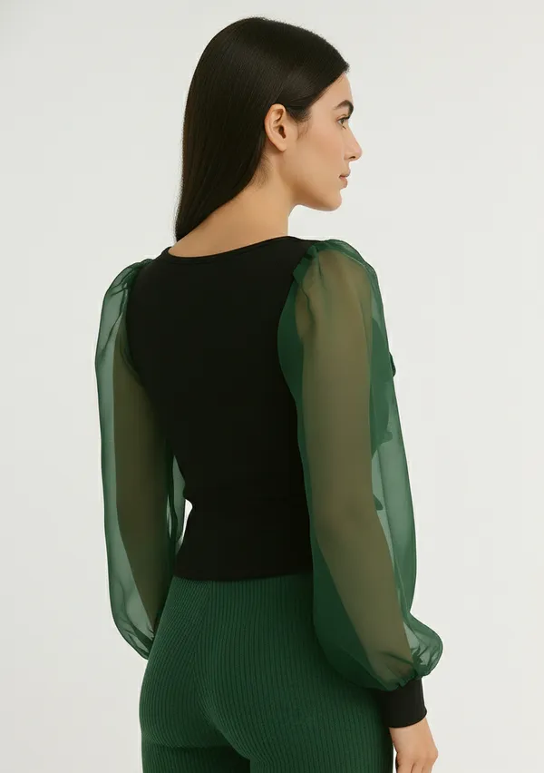 See_greenand_nude__embossed_flower_with_leaf_tank_top