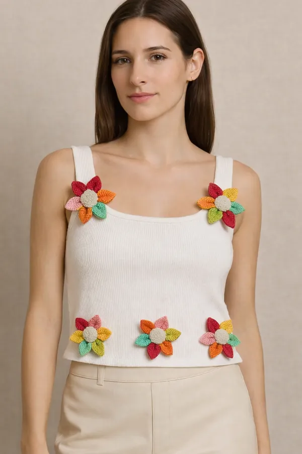 rainbow_jute_embossed_flower_tank_top