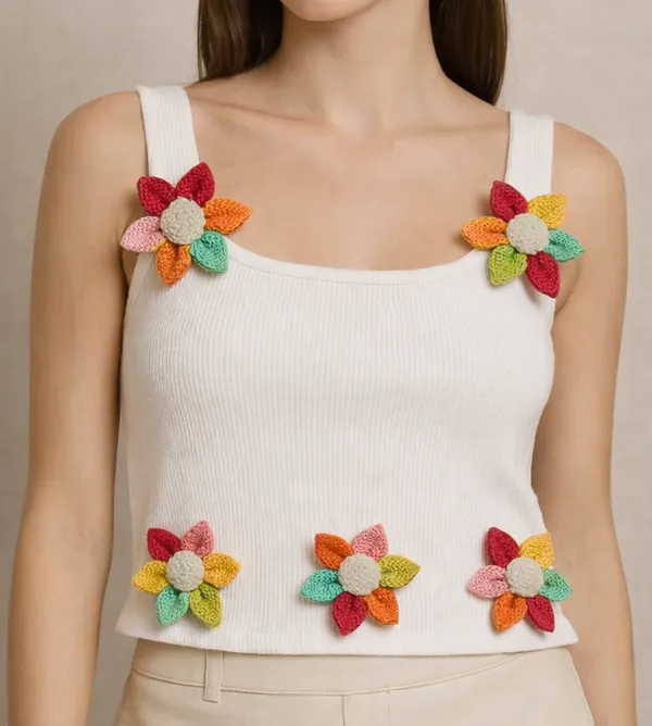 rainbow_jute_embossed_flower_tank_top