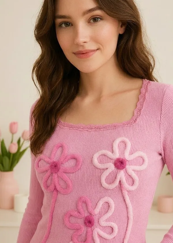 ribbed_pink_top_with_shaded_flower_embossed_on_front_side