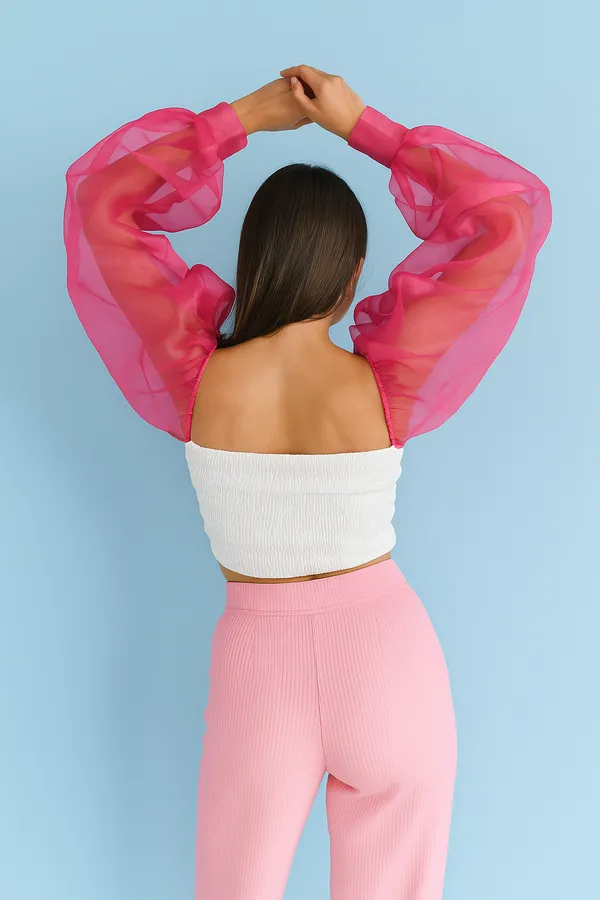 hot_pink_and_white_flower_Crop_top