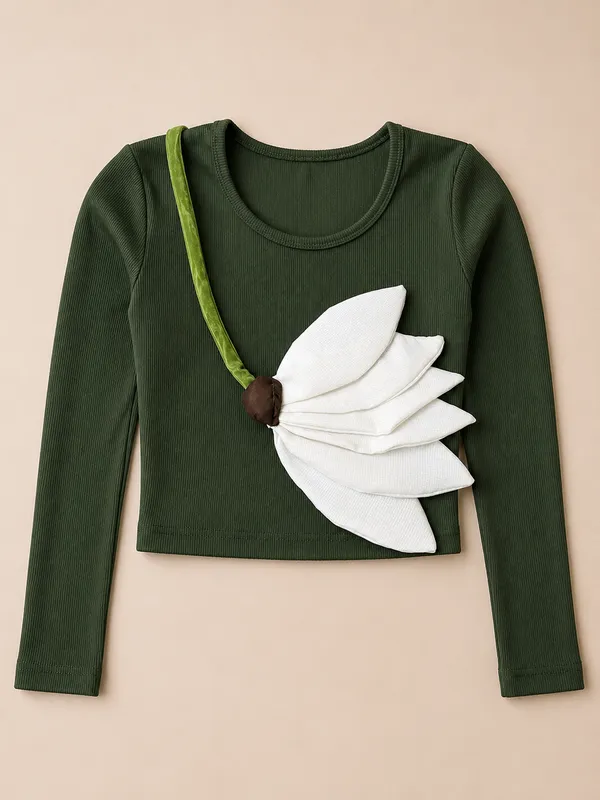 Lily_Bloom_ribbed_olive_green_crop_top