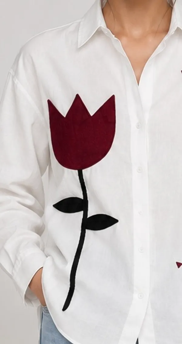 white_embossed_flower_shirt_with_cherry_red_inner_