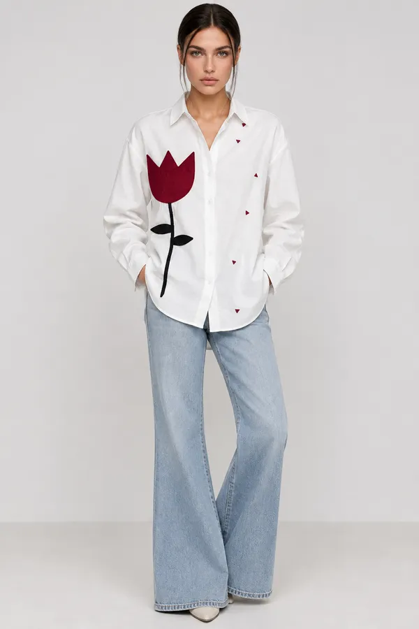 white_embossed_flower_shirt_with_cherry_red_inner_