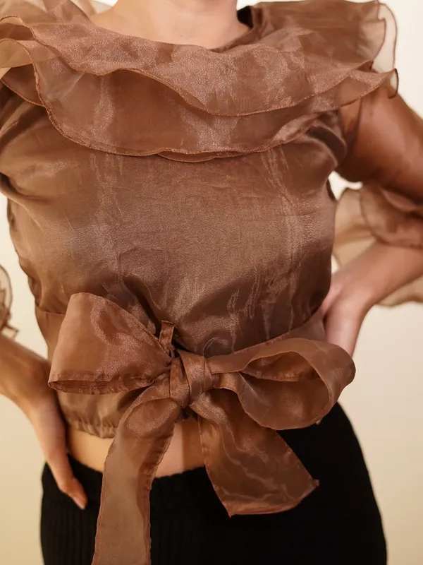 Trendy_Raw_Wood_Brown_Ruffle_Layered_Crop_Top_for_Women