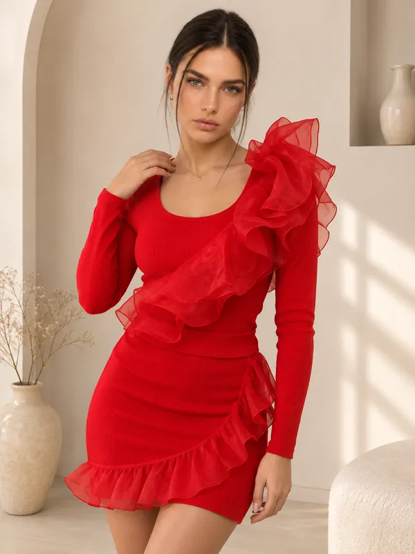 Hot_pink_flower_embossed_co-ords_