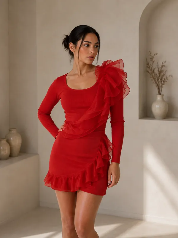 Hot_pink_flower_embossed_co-ords_