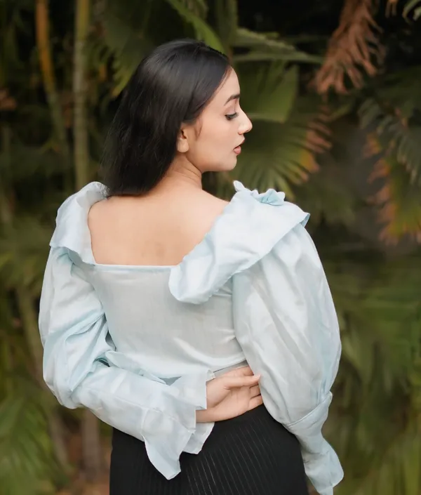 Trendy_Water_Blue_Embossed_Long_Sleeve_Top_for_Women