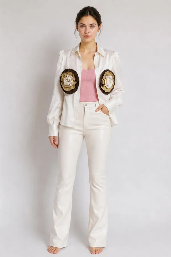 Cream_flower_chanderi_long_shirt