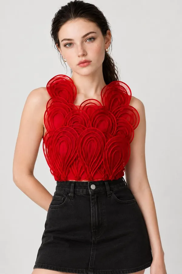 Red_leaf_embossed_design_crop_top