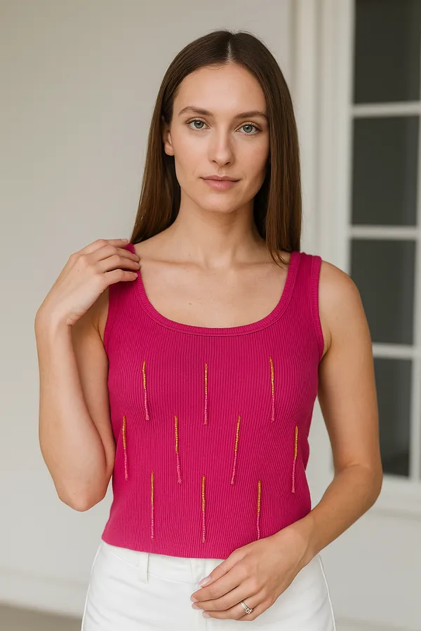 Trendy_Hot_Pink_Sleeveless_Tank_Top_for_Women