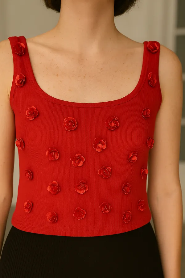 Trendy_Hot_Red_Tank_Top_Lightweight_and_Breathable_For_Women