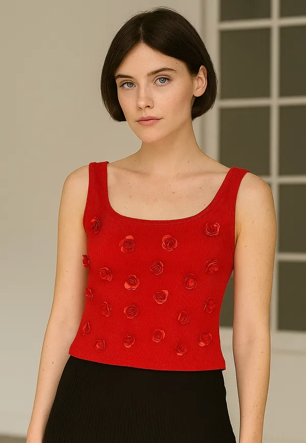 Trendy_Hot_Red_Tank_Top_Lightweight_and_Breathable_For_Women