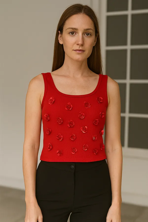 Trendy_Hot_Red_Tank_Top_Lightweight_and_Breathable_For_Women