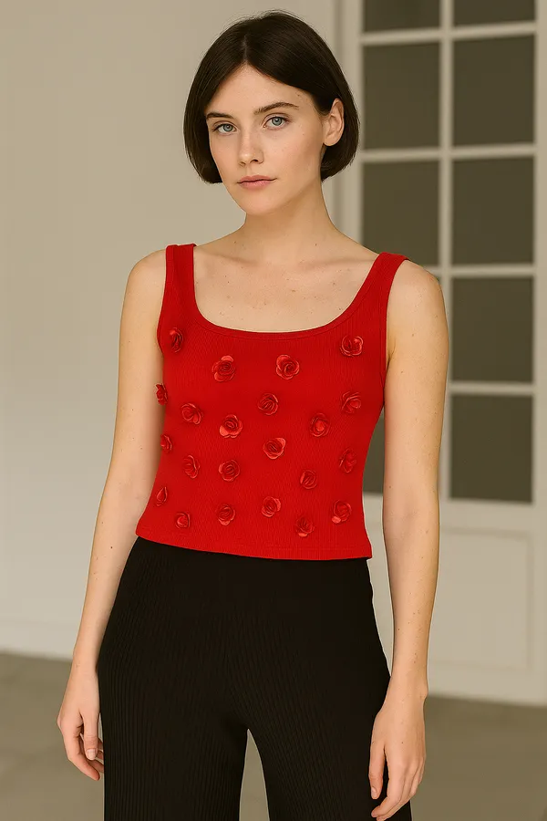 Trendy_Hot_Red_Tank_Top_Lightweight_and_Breathable_For_Women