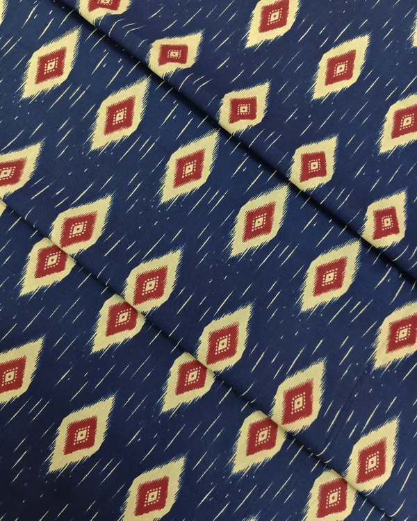 Blue_Ikat_And_Chevron_Cotton_Fabric_Combo