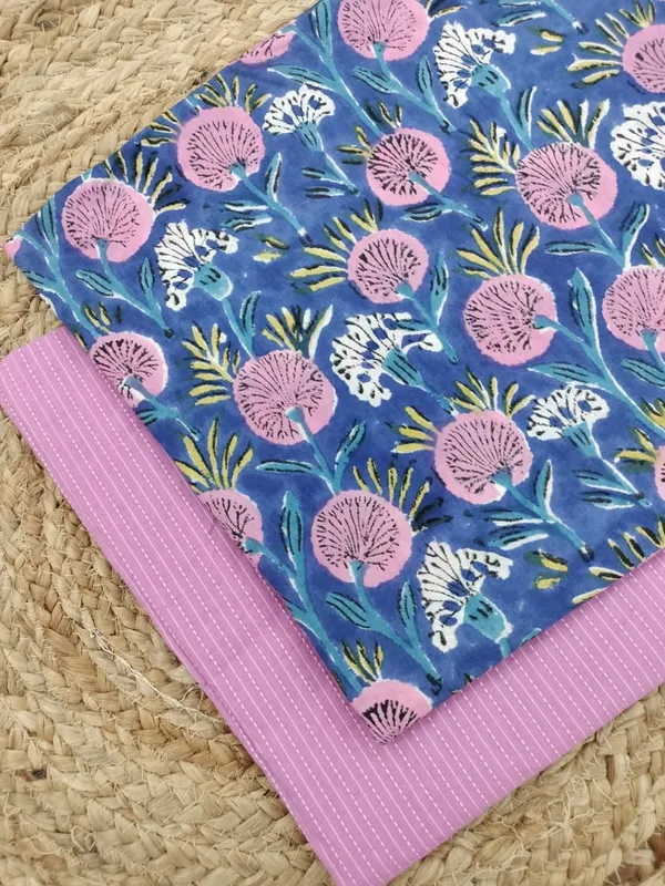 Sanganeri_Block_Print_With_Kantha_Bottom_Combo