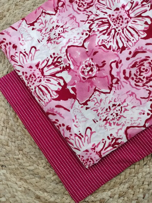 Hand_Block_Printed_Fabric_with_Plain_Kantha_Combo